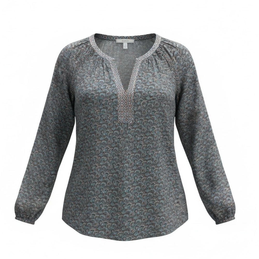 LOFT Gray Patterned Blouse